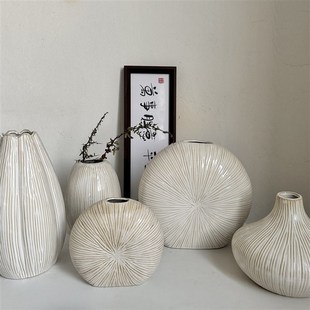 饰品客厅餐桌插花花器摆件花插 复古做旧水培大花瓶古典现代家居装