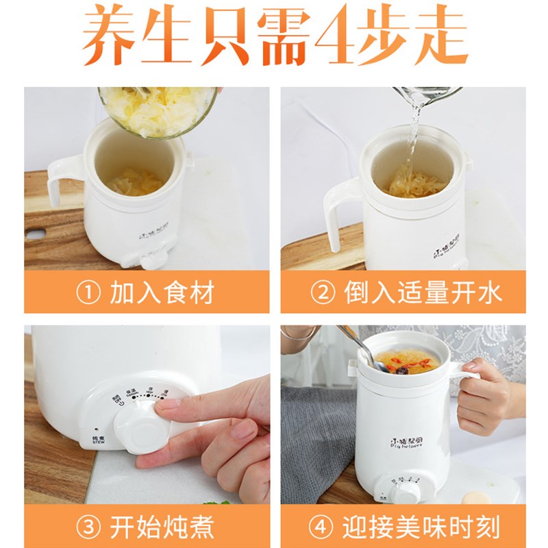学生宿舍养生杯电热炖杯旅行煮粥杯小功率电煮杯电热水壶70w100w
