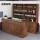 饭店收银台酒柜组合餐饮餐馆餐厅烧烤一体火锅复古酒水展示柜吧台