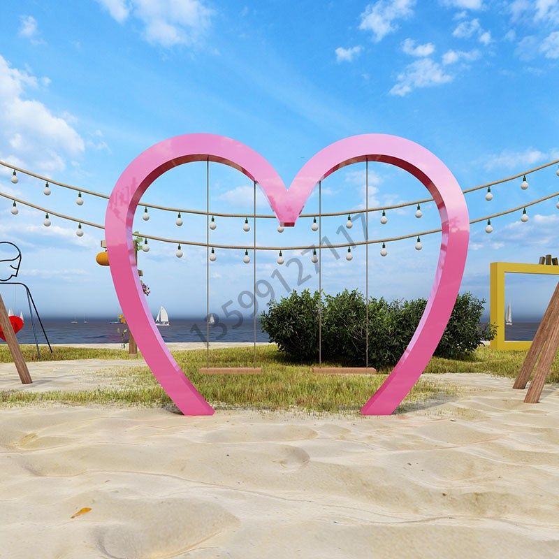 户外景区大型爱心座椅网红打卡景观花海布置装饰背景拍照相框道具,家居饰品,户外/庭院摆件,淘宝优惠券,粉丝福利购,淘宝优惠卷