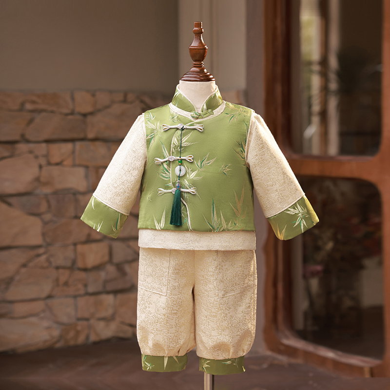 周岁礼服男宝宝儿童中国风一岁男宝抓周宴生日男童唐装套装新中式