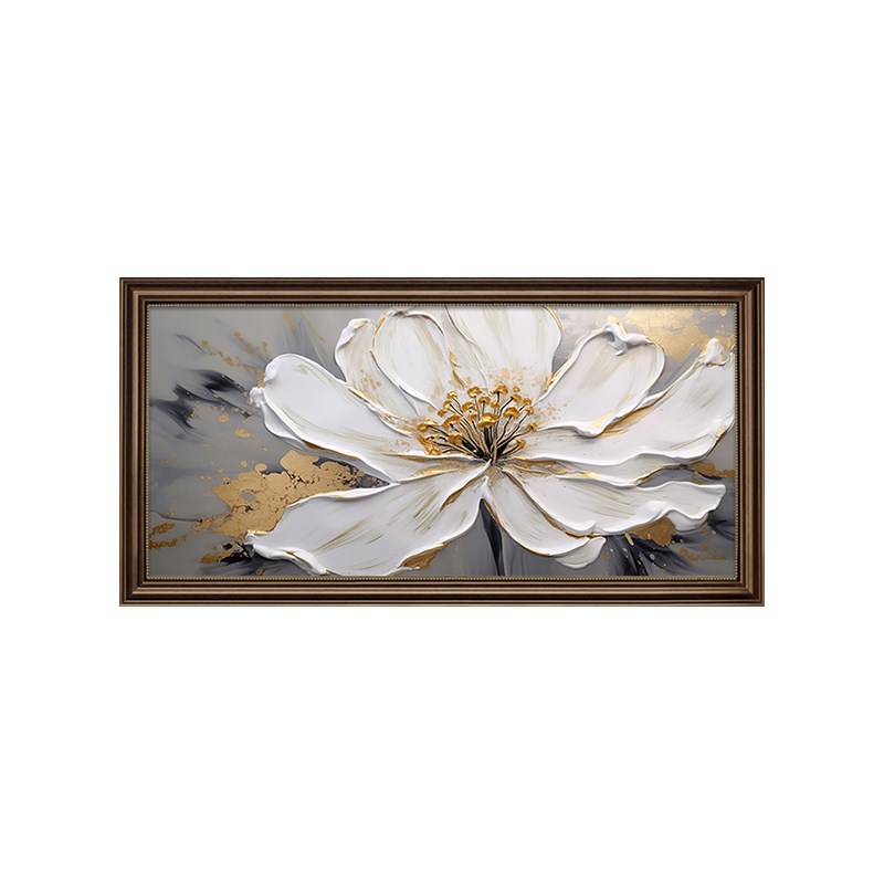 花卉客厅装饰画沙发背景墙挂画大气复古肌理画3d立体手绘油画图片