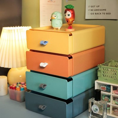 桌面收纳盒抽屉式置物架办公室小型文档收纳柜书架书桌上整理盒子