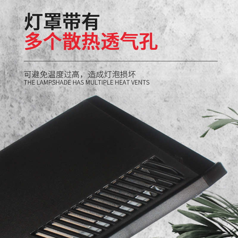 爬宠横向双头灯罩爬虫陆龟蜥蜴晒背灯UVA加热UVB太阳灯饲养箱灯具