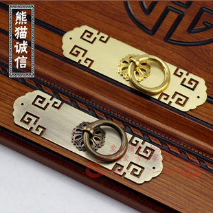 古典拉手新中式纯铜回纹镂空铜环款家具定制衣橱柜门把手抽屉仿古