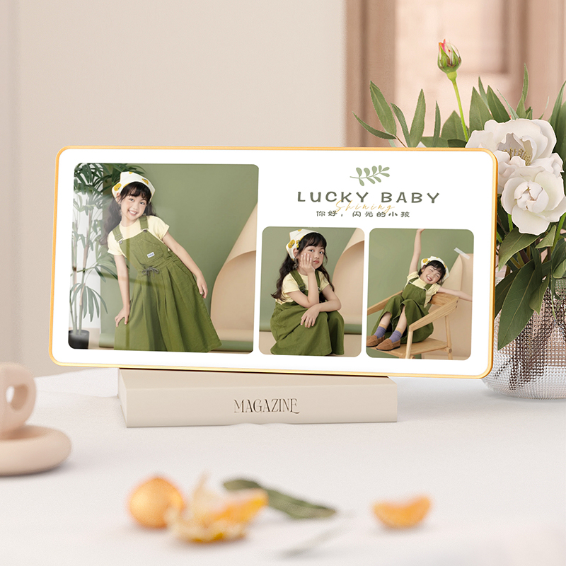 宝宝相框摆台定制一周岁洗照片diy儿童记录成长加做成打印摆件