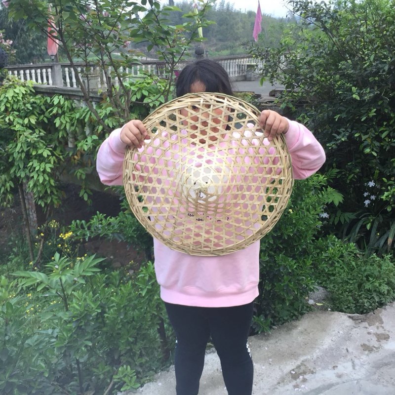 镂空斗笠帽子古风装饰四川竹编挂饰幼儿园舞蹈演出道具纯手工