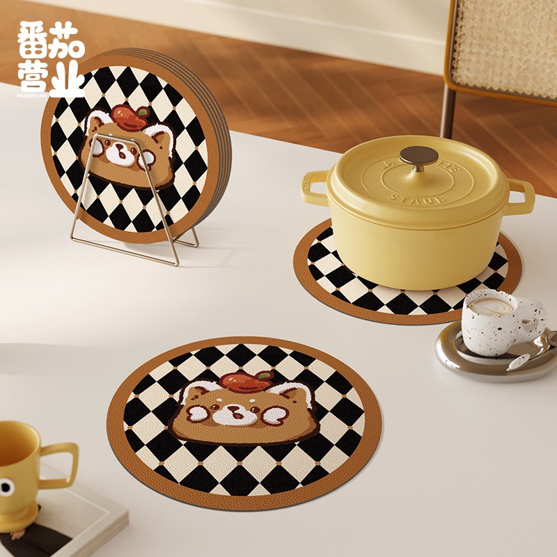 创意卡通吸水杯垫家用厨房防滑防烫锅垫台面碗盘隔热垫儿童餐桌垫