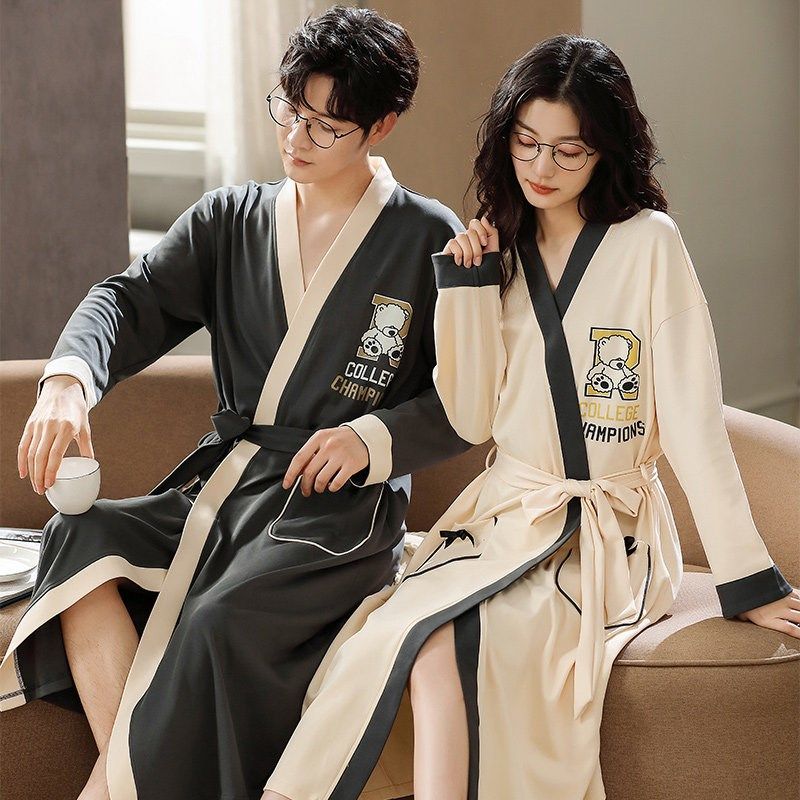 2025新款睡袍睡衣一男一女士款四季通用纯棉浴袍式春秋款情侣全棉