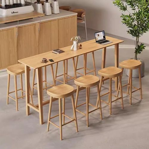 实木吧台桌家用阳台靠墙高脚桌沙发边客厅隔断餐桌小户型桌椅组合