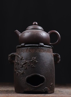 仿古铁器纯铁喜上眉梢温酒炉摆件复古民俗怀旧装饰中式古典收藏品