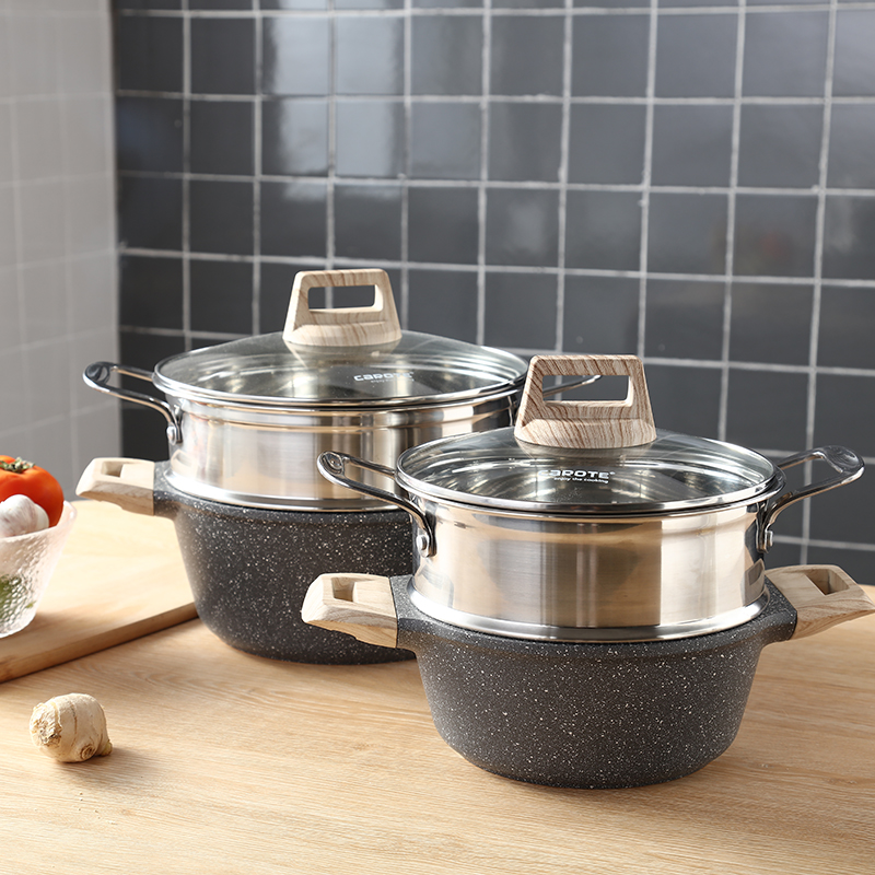 0不锈钢不粘蒸锅家用蒸笼20/22/2cm汤锅蒸格蒸屉蒸馒头的蒸层