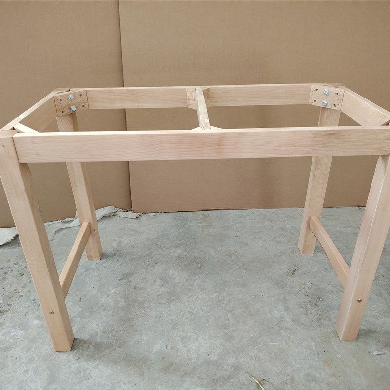 全实木加粗支架餐桌桌腿长方形框架木桌脚桌子腿桌架学习桌架子