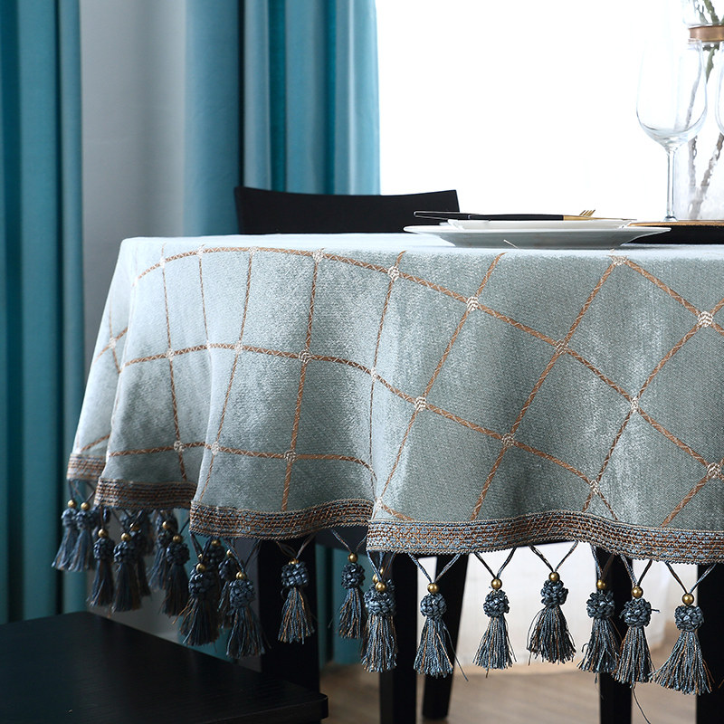 现代圆桌桌布布艺家用圆形餐桌垫欧式档奢华米圆餐桌布,居家布艺,桌布,淘宝优惠券,粉丝福利购,淘宝优惠卷