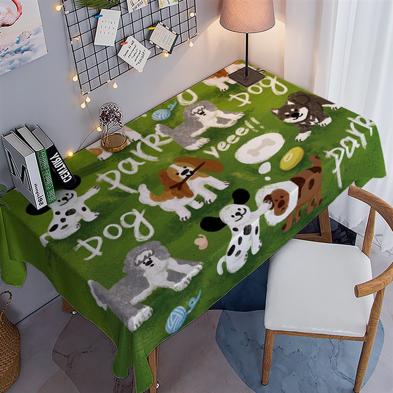 卡通小清新可爱小狗防水桌布餐桌茶几桌垫书桌学习桌长方形台布