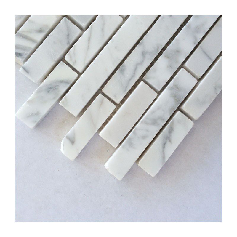 白色大理石马赛瓷砖天然石材细白背景墙浴室oo墙拼条吧台