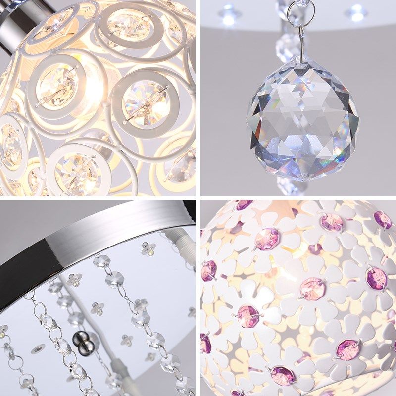 吊灯三头现代圆形创意餐桌水晶个性大气饭厅吧台餐吊灯具