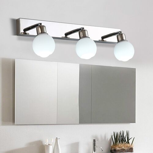 镜前灯卫生间化梳妆台厕所床头壁灯玻璃罩不锈钢灯具浴室防水雾潮