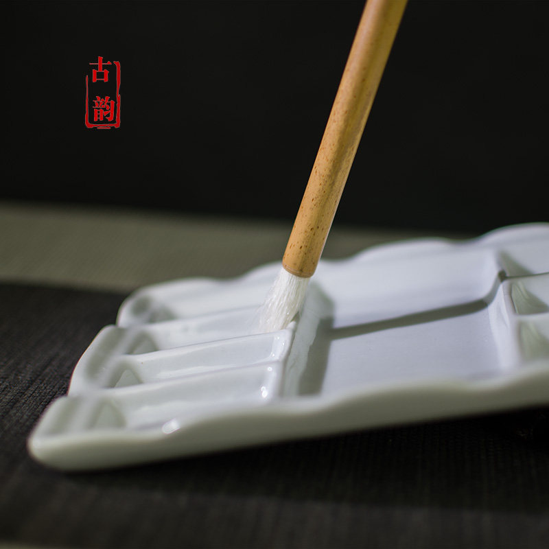 景德镇白瓷器调色盘水粉水彩调色板国画书法学生用大号方形调色盘,文具电教/文化用品/商务用品,调色盒,淘宝优惠券,粉丝福利购,淘宝优惠卷