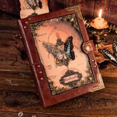 蝴蝶浮雕笔记本活页手账日记本子高颜值女生DIY活页手帐本礼盒装