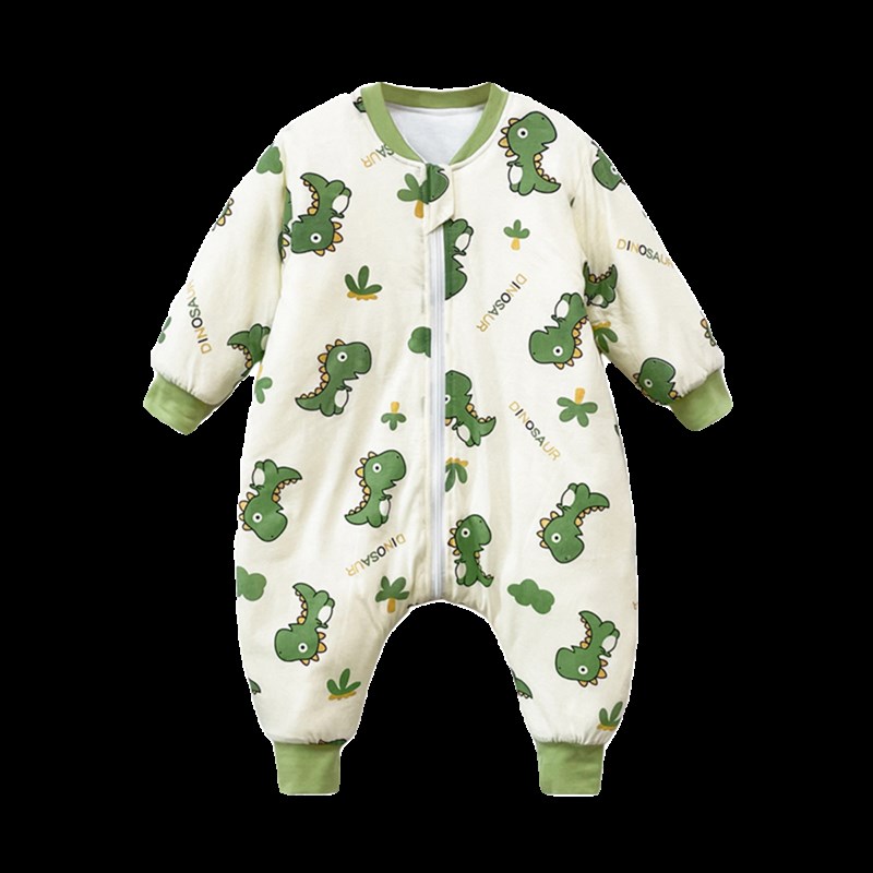 儿童连体睡衣秋冬季加厚保暖男童睡袋秋冬款中大童男宝宝冬天防寒