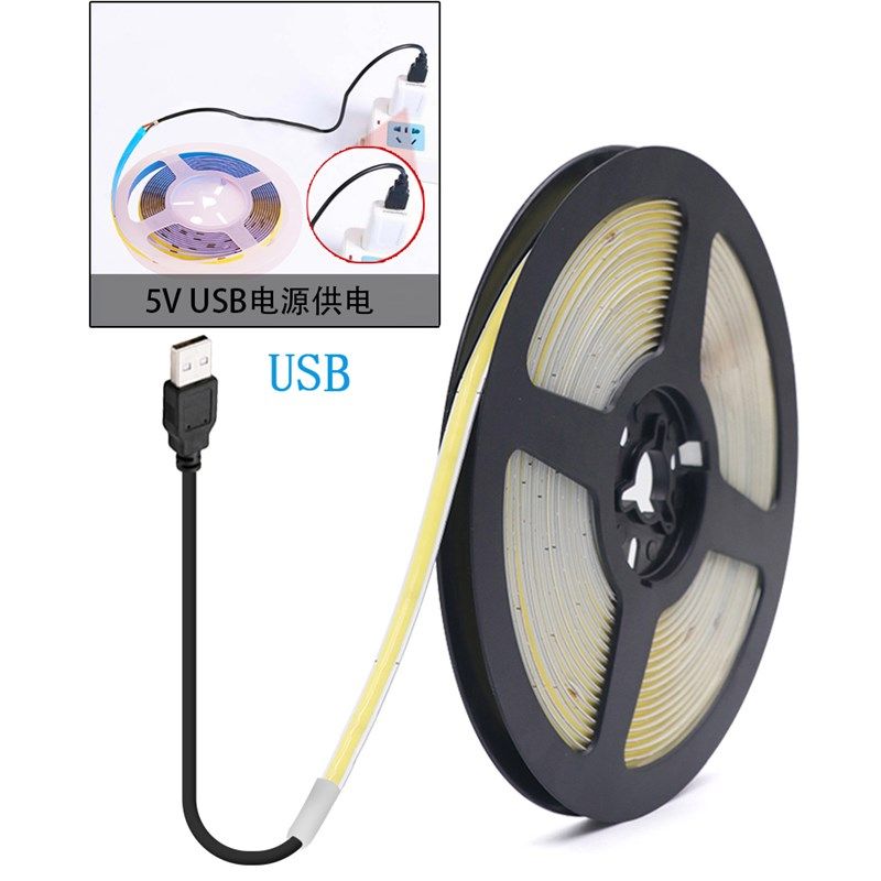 led线性灯cob高亮可粘贴usb插头触摸调明暗灯带可裁剪5V模型灯条,家装灯饰光源,室内LED灯带,淘宝优惠券,粉丝福利购,淘宝优惠卷