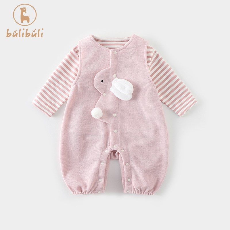 婴幼儿童套装春装2024新款洋气女宝宝打底衫背带裤春季衣服两件套