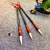 幽人书院书法用品店玲珑款 纯手工毛笔实木笔杆狼羊兼毫手工毛笔