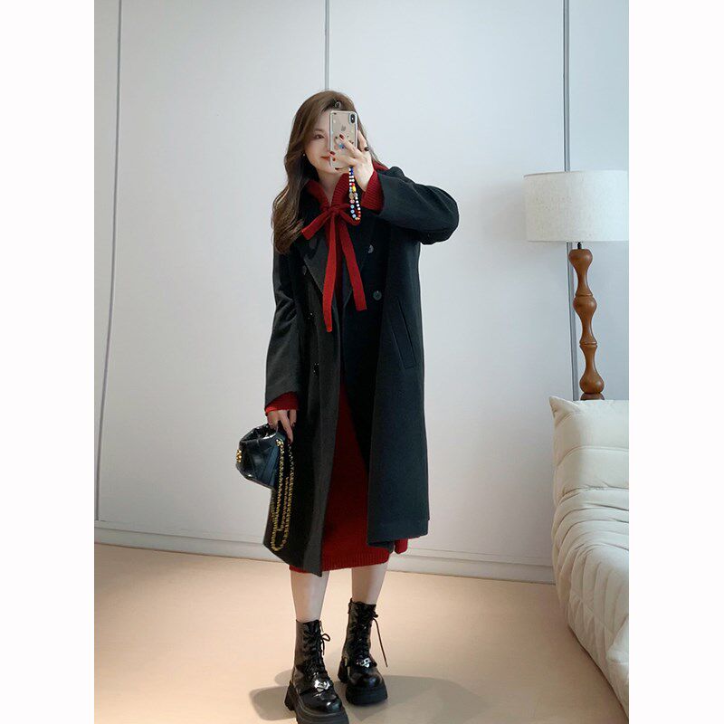 【胖佳佳】陪你过冬 秋冬百搭加厚连帽毛衣针织连衣裙H624Z17322