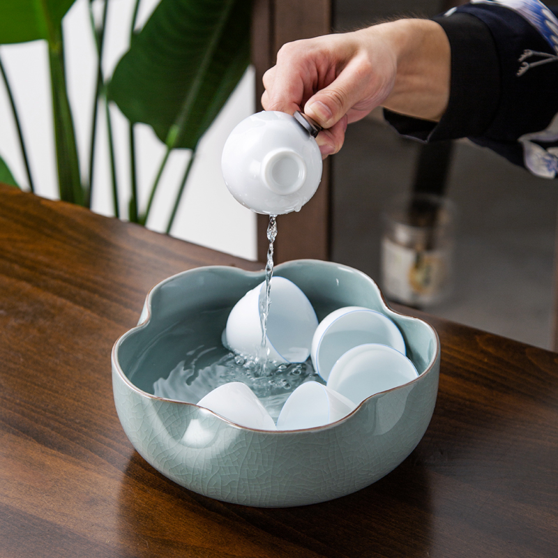 茶洗大号家用笔陶瓷茶具配件洗茶碗水盂水盆洗茶具器皿烟灰缸水培