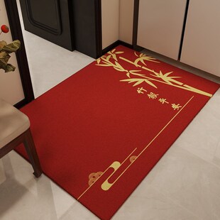 福到我家高品质入户门地垫进门垫门口家用高级感防滑网红色可裁剪