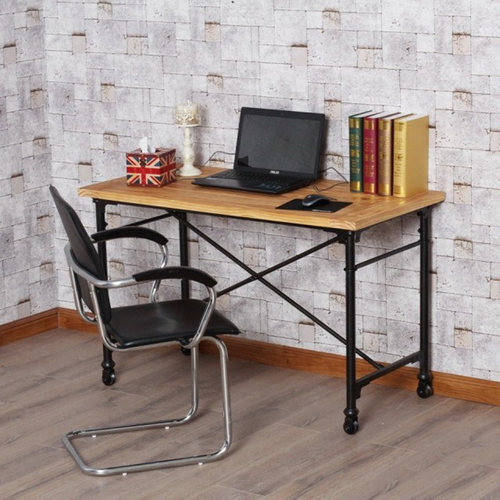 美式乡村loft办公桌 书桌 电脑桌 办公桌椅组合 单人简约实木餐桌