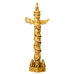 黄铜华表办公室客厅望天吼中华盘龙柱装饰工U艺品大号华表柱