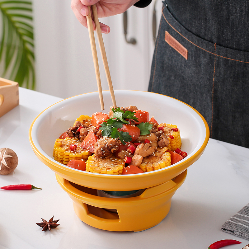 圆形陶瓷锅酒精炉砂锅小火锅固体耐高温干锅炖锅锅仔煲菜浅锅商用