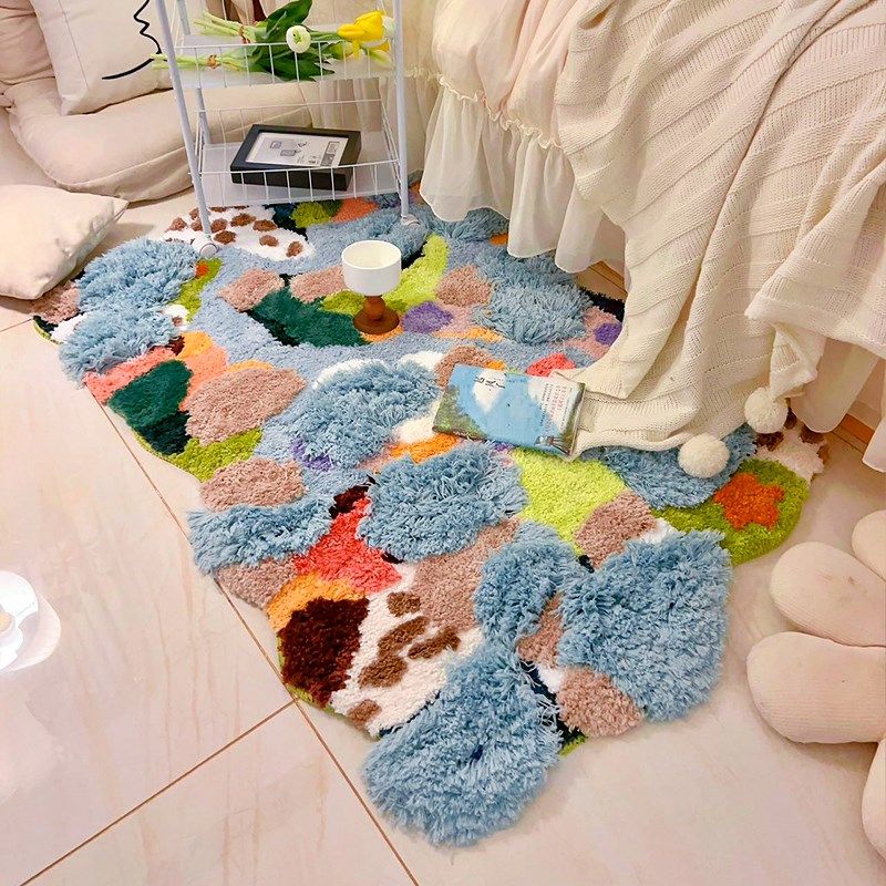森系苔藓地毯卧室长条床边毯子儿童房间地垫朵异形飘窗垫洗,居家布艺,地毯,淘宝优惠券,粉丝福利购,淘宝优惠卷