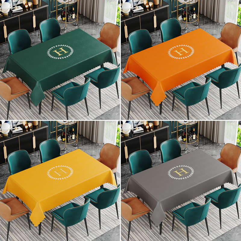 PC桌布现代餐桌垫防水防油免洗防烫加厚茶几垫in风皮革台布