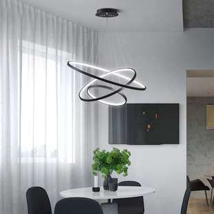 创意时尚LED餐厅灯简约圆环吊灯温馨后现代个性吧台客厅灯餐吊灯