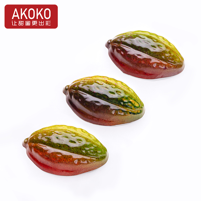 AKOKO 手工巧克力PC材质模具 烘焙可可豆塑料硬模 PC10027