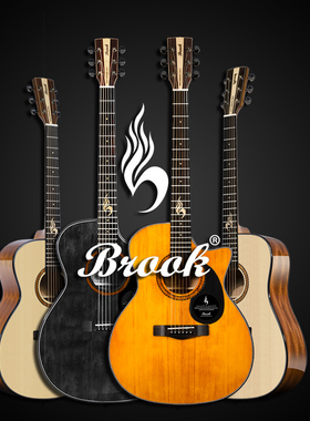 Brook布洛克40 41寸初学者入门V12 S25加震单板电箱民谣吉他吉它