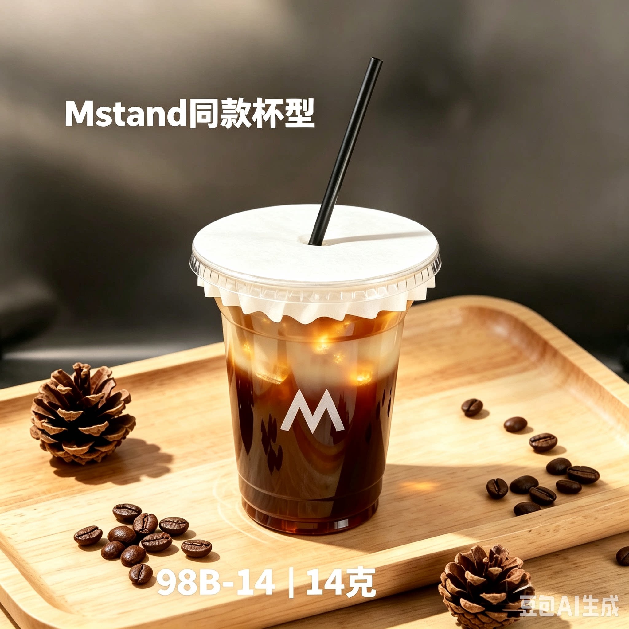 98口径一次性咖啡杯奶茶杯套装图片