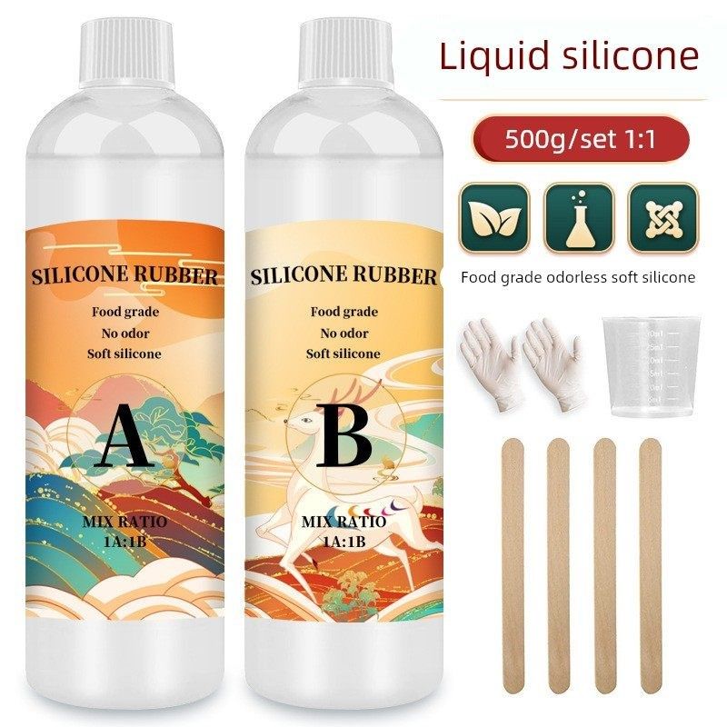 食品级1:1AB液体硅胶自制工艺品模具硅胶倒模翻模硅胶手工diy材料,基础建材,密封胶,淘宝优惠券,粉丝福利购,淘宝优惠卷