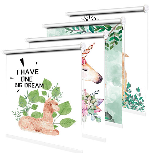 卷拉式小窗帘免打孔安装升降全遮光卷帘卫生间浴室卧室易洗家用