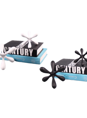 现代白色几何树脂抽象绳结样板间售楼处书房客厅软装饰品