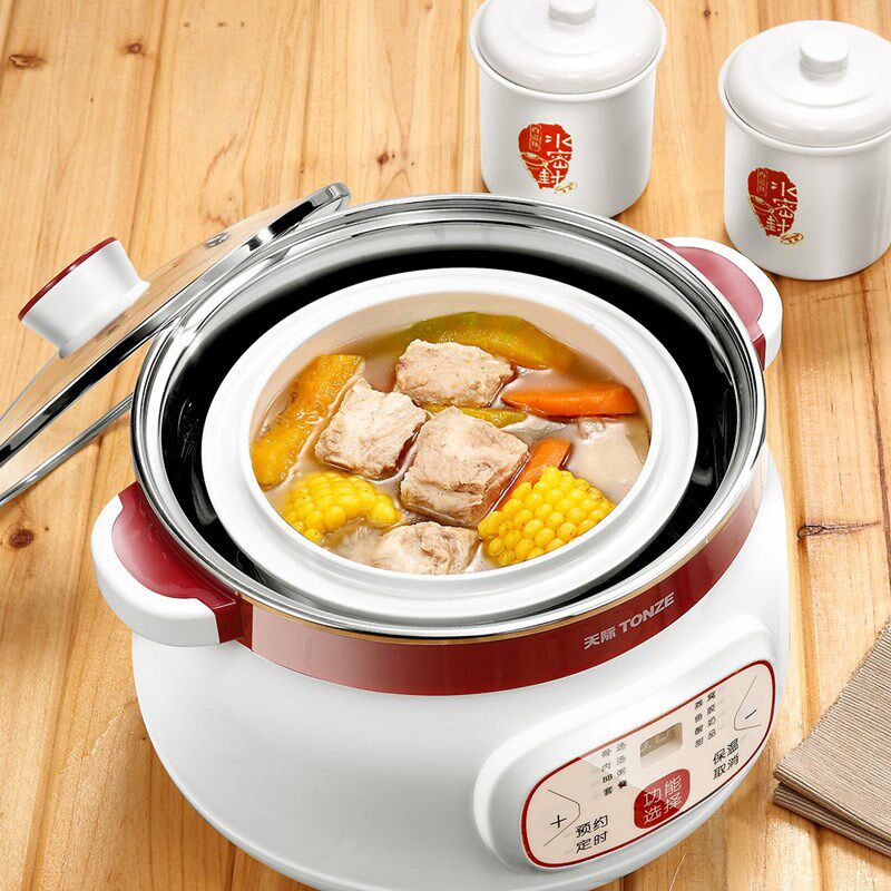 天际炖锅电全自动锈钢隔水电炖盅陶瓷煲汤燕窝炖盅BB煲一锅四胆