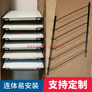 多功能衣橱柜门板样品展示架挂钩一体展板钩连体色板钩挂托