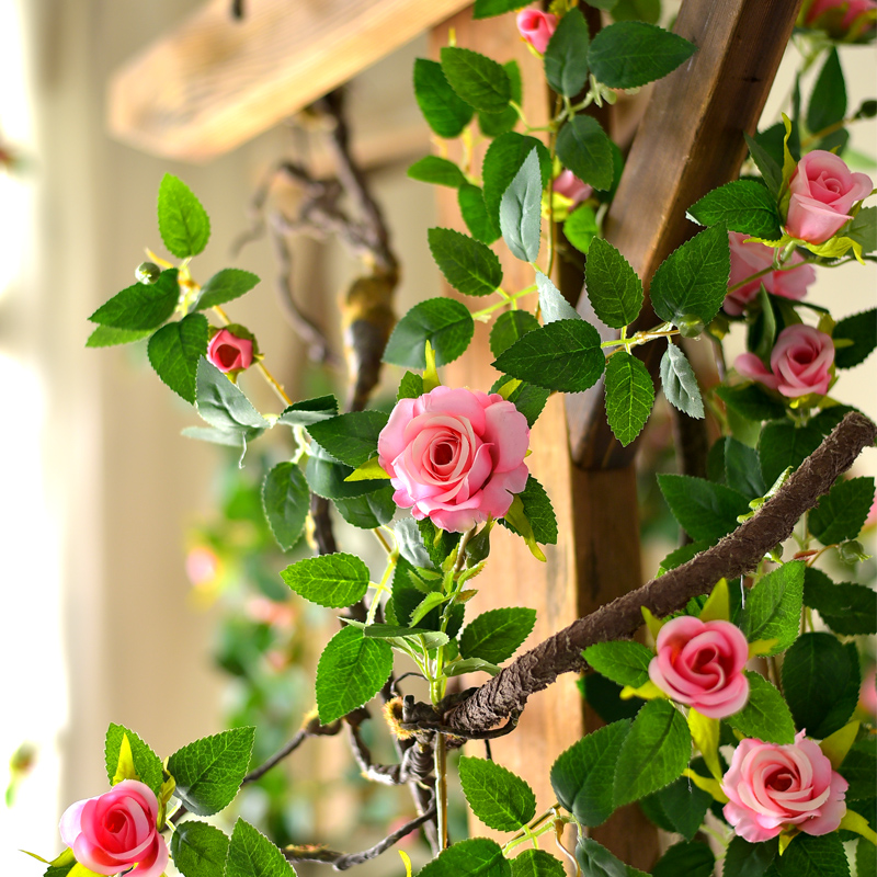仿真假花藤条装饰玫瑰花藤蔓客厅室内阳台空调管道遮挡植物吊顶藤