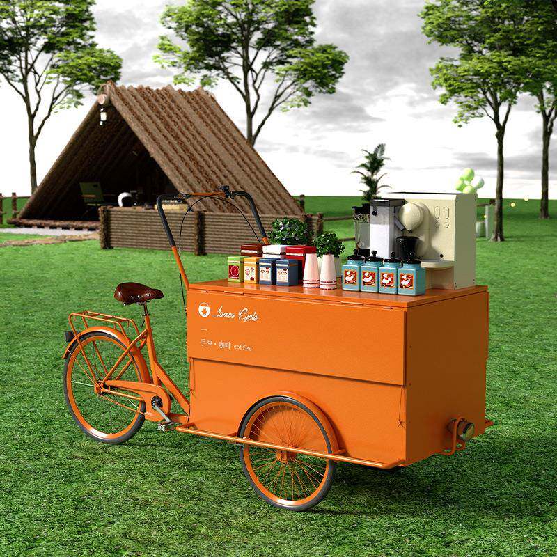 小吃车摆摊夜市三轮推车带伞可移动花车商场地摊卖货咖啡车手餐车