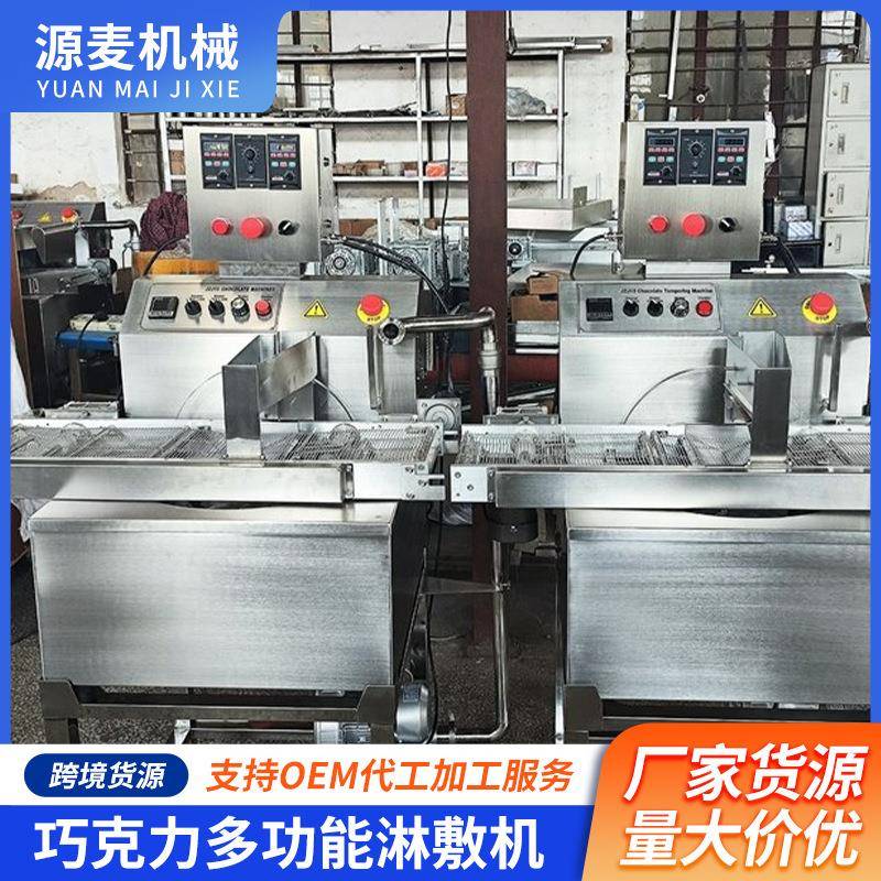 全自动巧克力挂浆流水线冻干草莓裹浆设备巧克力多功能淋敷机设备