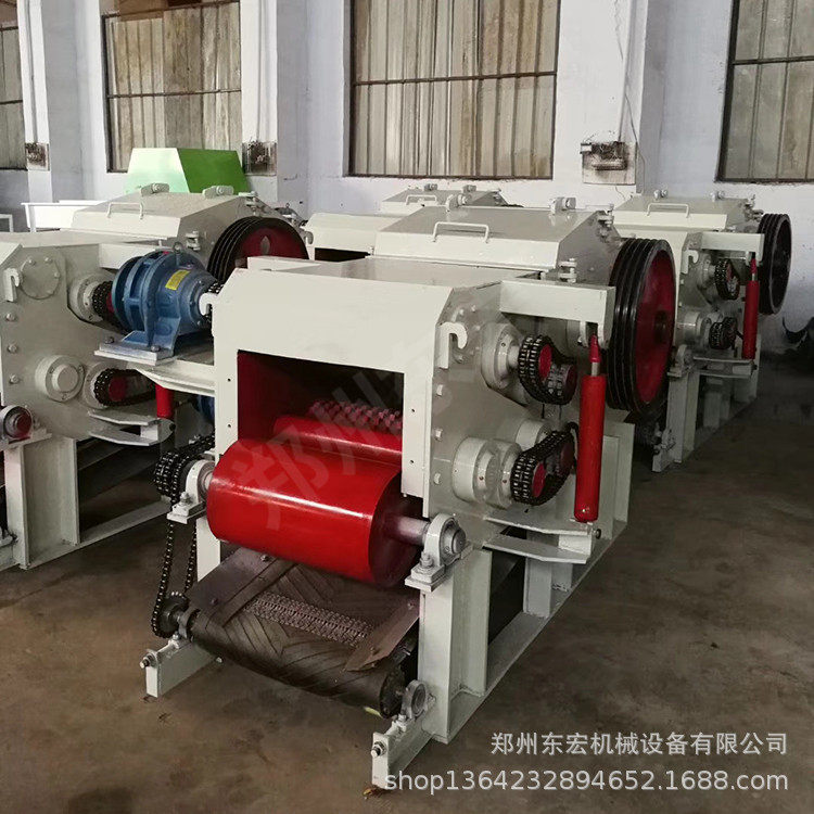 竹子打片机215型竹子木材鼓式削片机后反料鼓式切片机