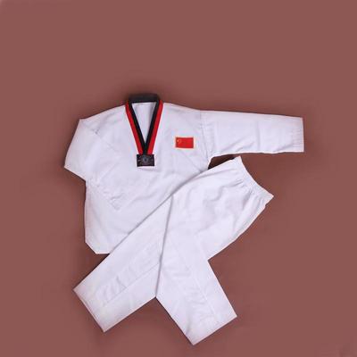 2025新款纯棉涤棉跆拳道道服儿童成人长短袖柔道服装印字教练服武